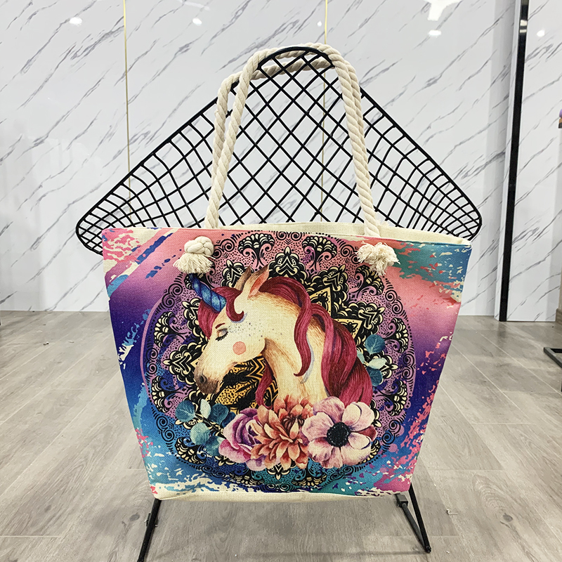 Horse Perfect Printing Beach Bag with BIG Carry Strap Retro and Classic Merser Outdoor
